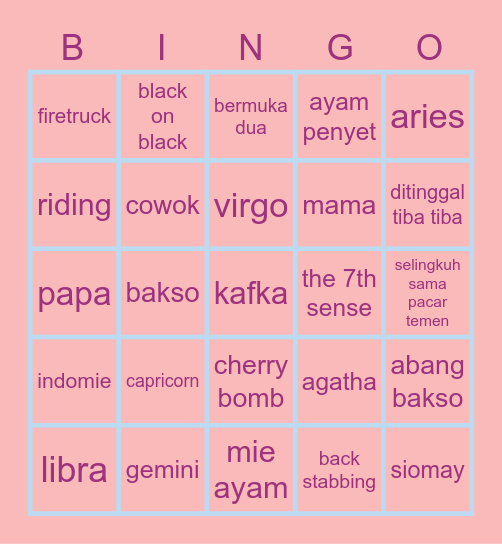 baby shark hui hiu Bingo Card