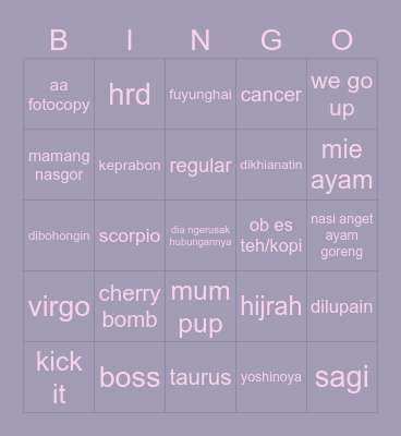 Jn Bingo Card