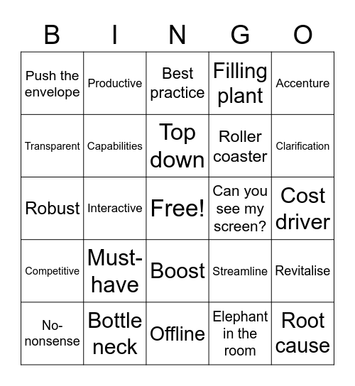 Boost Bingo Card