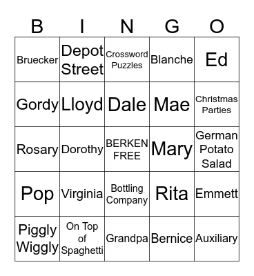 BERKEN Bingo Card