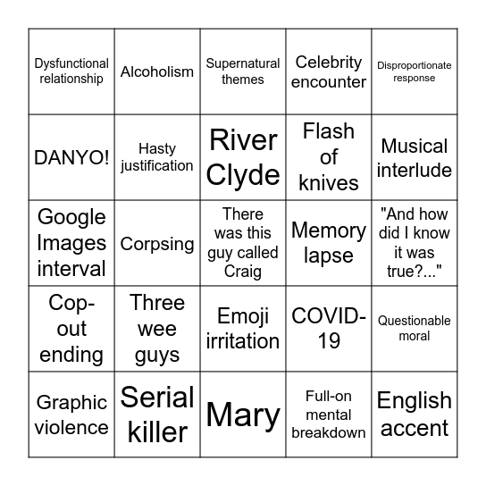 Limmy Improv Bingo! Bingo Card
