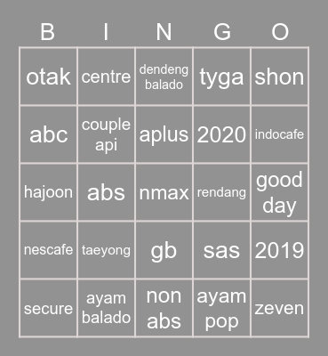 lululuka Bingo Card