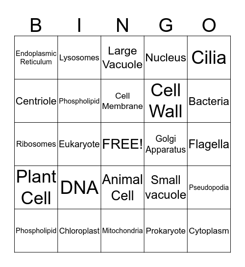 Cell Bingo Card