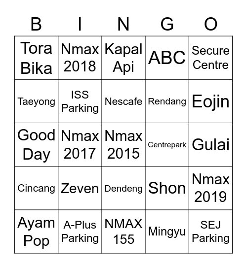 Sohee’s Bingo Card