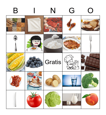 Food and Dining Bingo Card