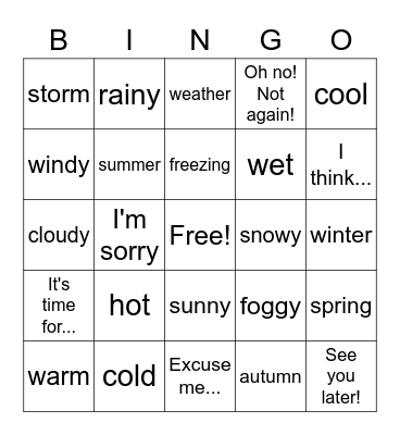 :) Bingo Card