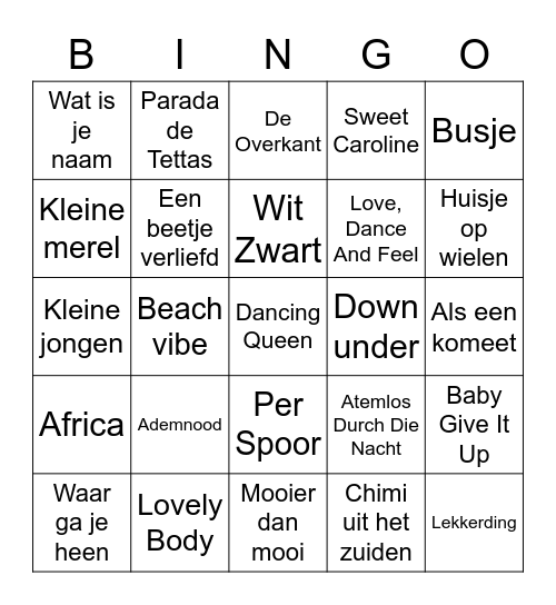 vv Zundert Silent Bingo Card