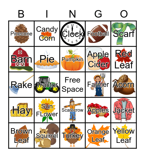 Autumn Bingo Card