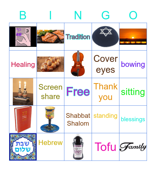 Shabbat Get to Know Each Other's Tradition Bingo Card