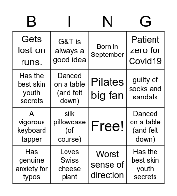 SALLY'S Bingo Card