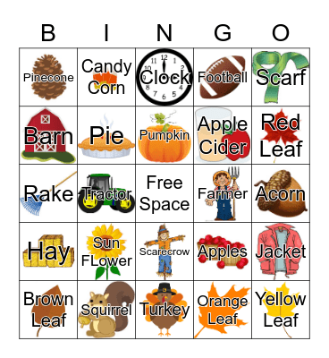 Autumn Bingo Card