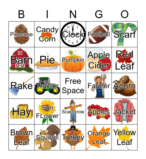 Autumn Bingo Card