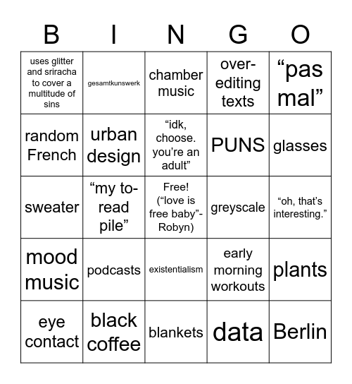 @urban.citrus Bingo Card