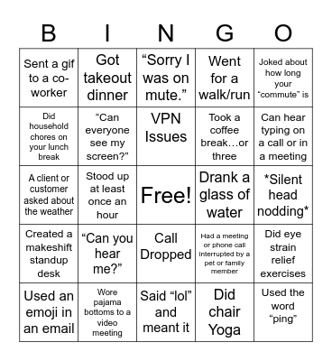 CSW Remote Bingo Card