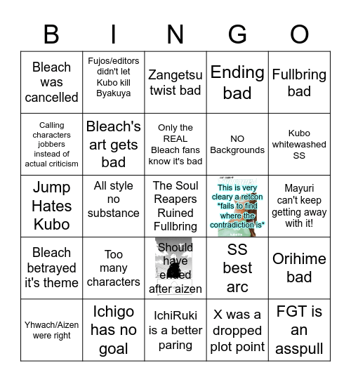 USBT-Bleach Bingo Card