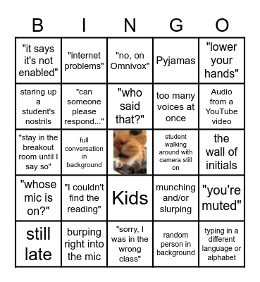 The Joys of Teaching Online Bingo Card
