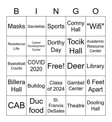 DeSales Bingo Card
