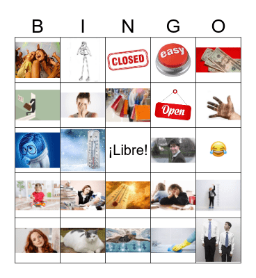 Spanish Review Vocab Bingo Card