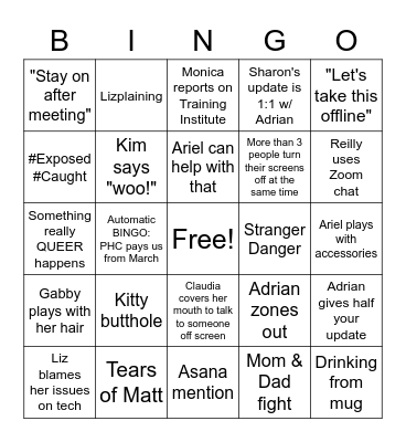 BONGO Bingo Card