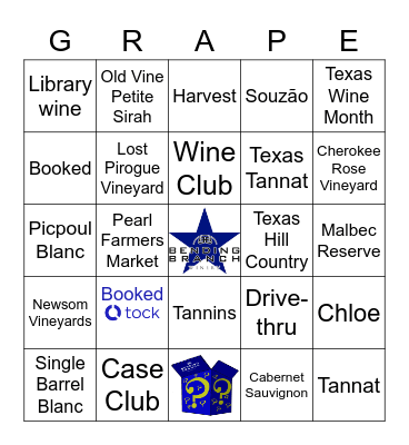 Bending Branch Winery Bingo Card