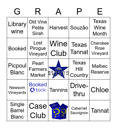 Bending Branch Winery Bingo Card