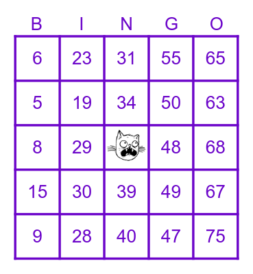 CAT CAMP @HOME Bingo Card
