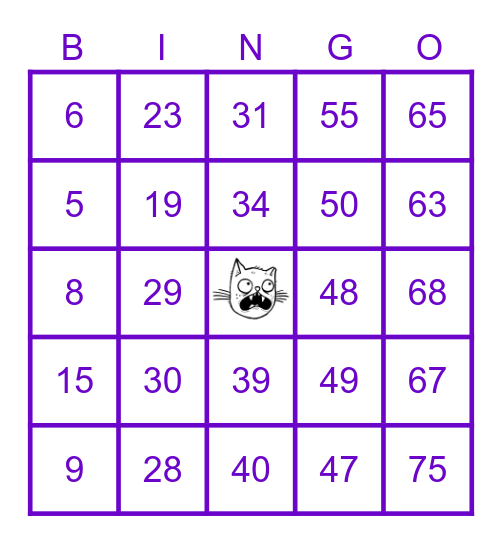CAT CAMP @HOME Bingo Card