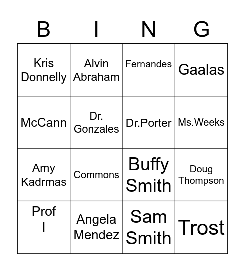DFC Trivia Bingo Card