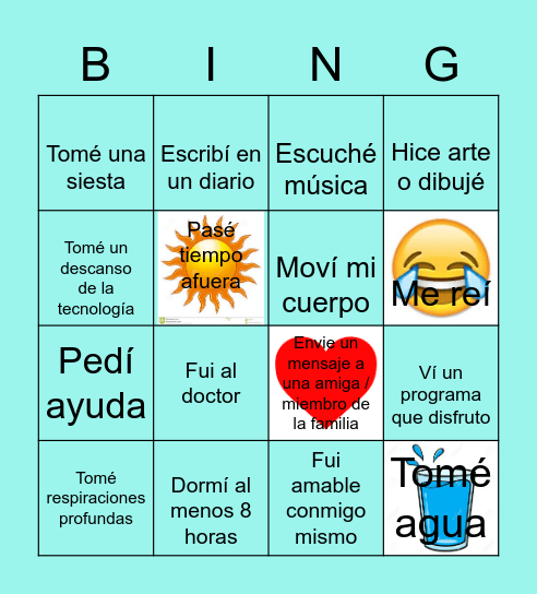Bingo de Autocuidado! Bingo Card
