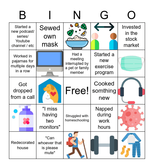 Capgemini Happy Hour Bingo Card