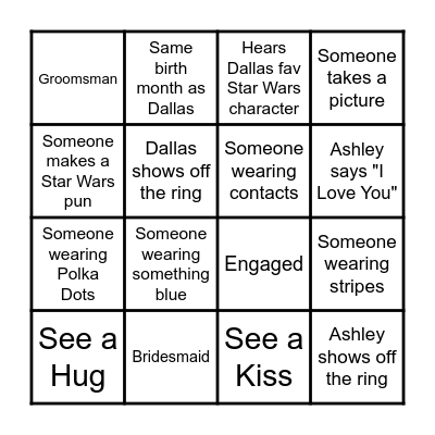 BRIDAL SHOWER BINGO Card