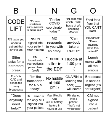 Broadcast Bingo! Bingo Card