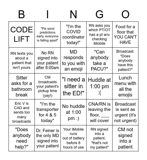 Broadcast Bingo! Bingo Card