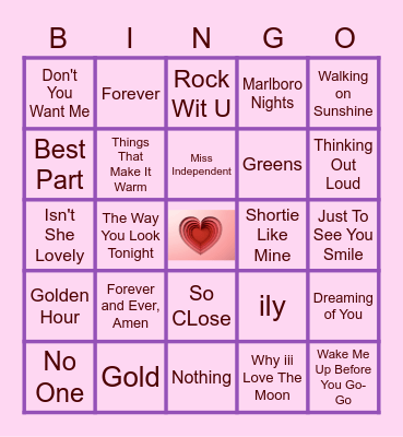 Valentine's Day Bingo Card