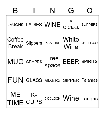 Sippers & Slippers-Latesha G. Bingo Card