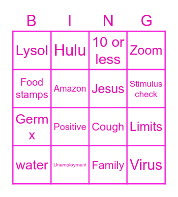 Daughters of the King Bingo Card