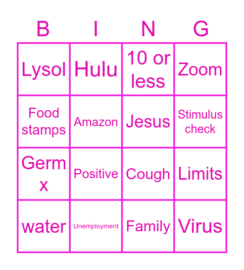 Daughters of the King Bingo Card