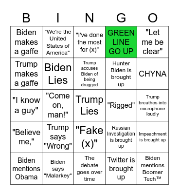 Debate Bingo 1 Bingo Card