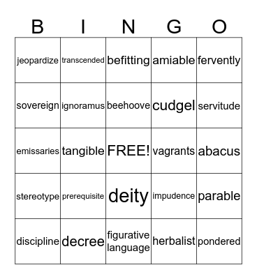 American Born Chinese Bingo Card