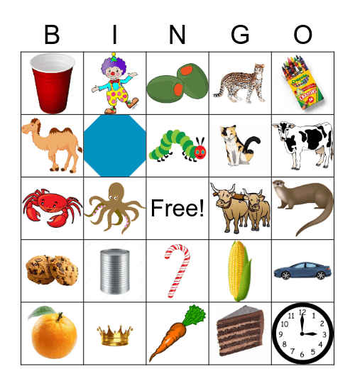 Letters "C" and "O" Bingo Card