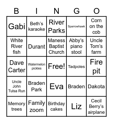 Happy Anniversart Bingo Card