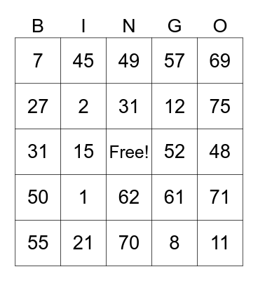 H O P I  A Bingo Card