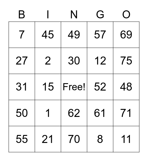 H O P I  A Bingo Card