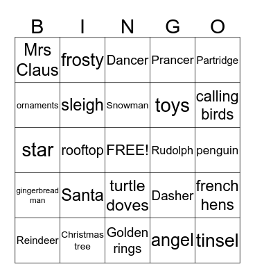 Christmas Bingo Card