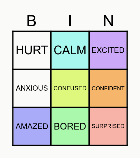 Power of emotions Bingo Card