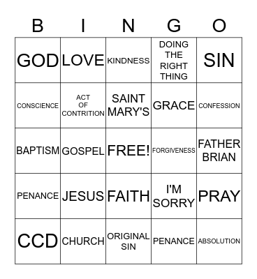 2ND GRADE BINGO Card