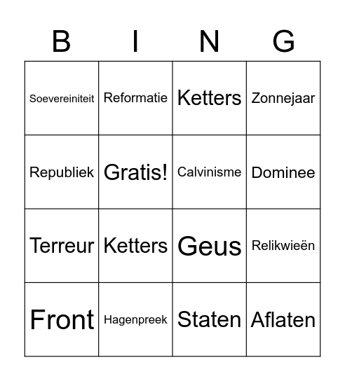 BINGOKAART 2 Bingo Card