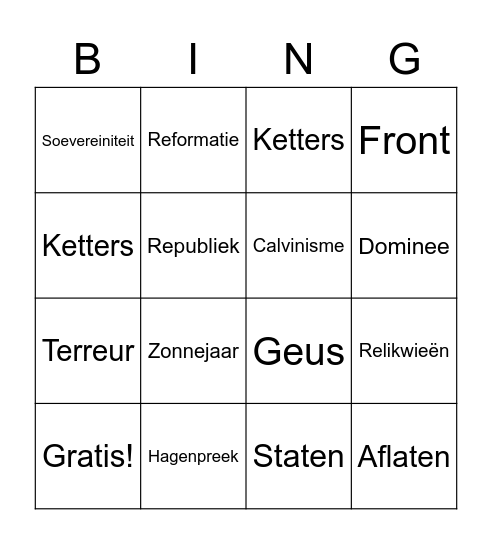 BINGOKAART 3 Bingo Card