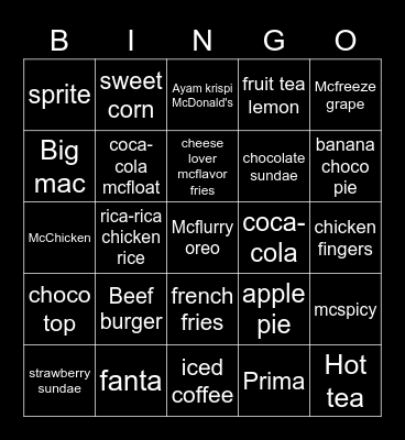 Bingo bersama Ale. Bingo Card