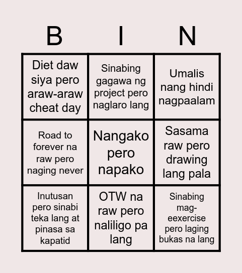 HAVE YOU EVER Bingo Card